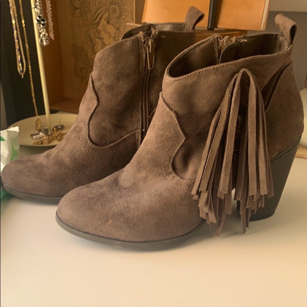 Brown western style booties